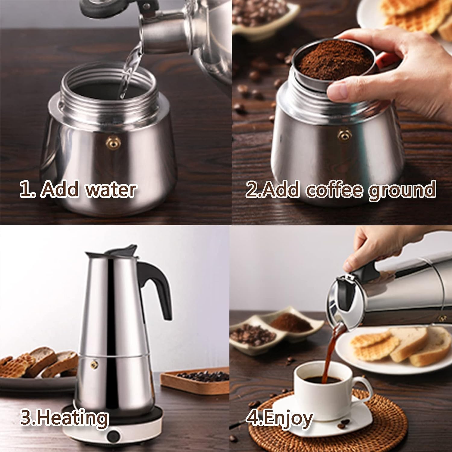 4/أكواب-ماكينة صنع قهوة موكا - مراجعة Coffee Equipment Wholesale وسعره